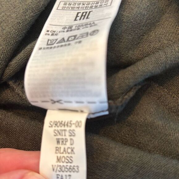 NWT GAP knit moss green wrap dress XS knot sleeve - Picture 11 of 12